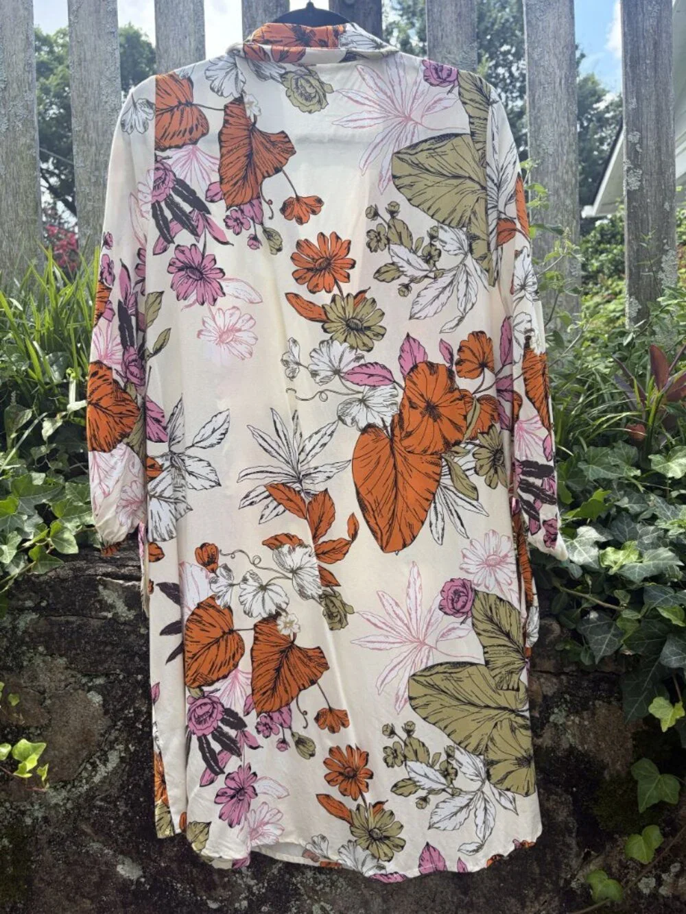 Cupshe Oaklyn Floral Buttoned Shirt Beach Dress XL Bohemian Tropical Summer Styl
